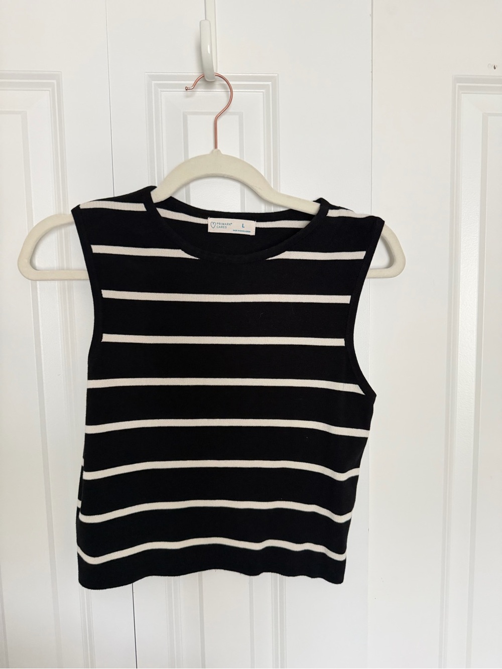 Primark Black and White Striped Sleeveless Tank